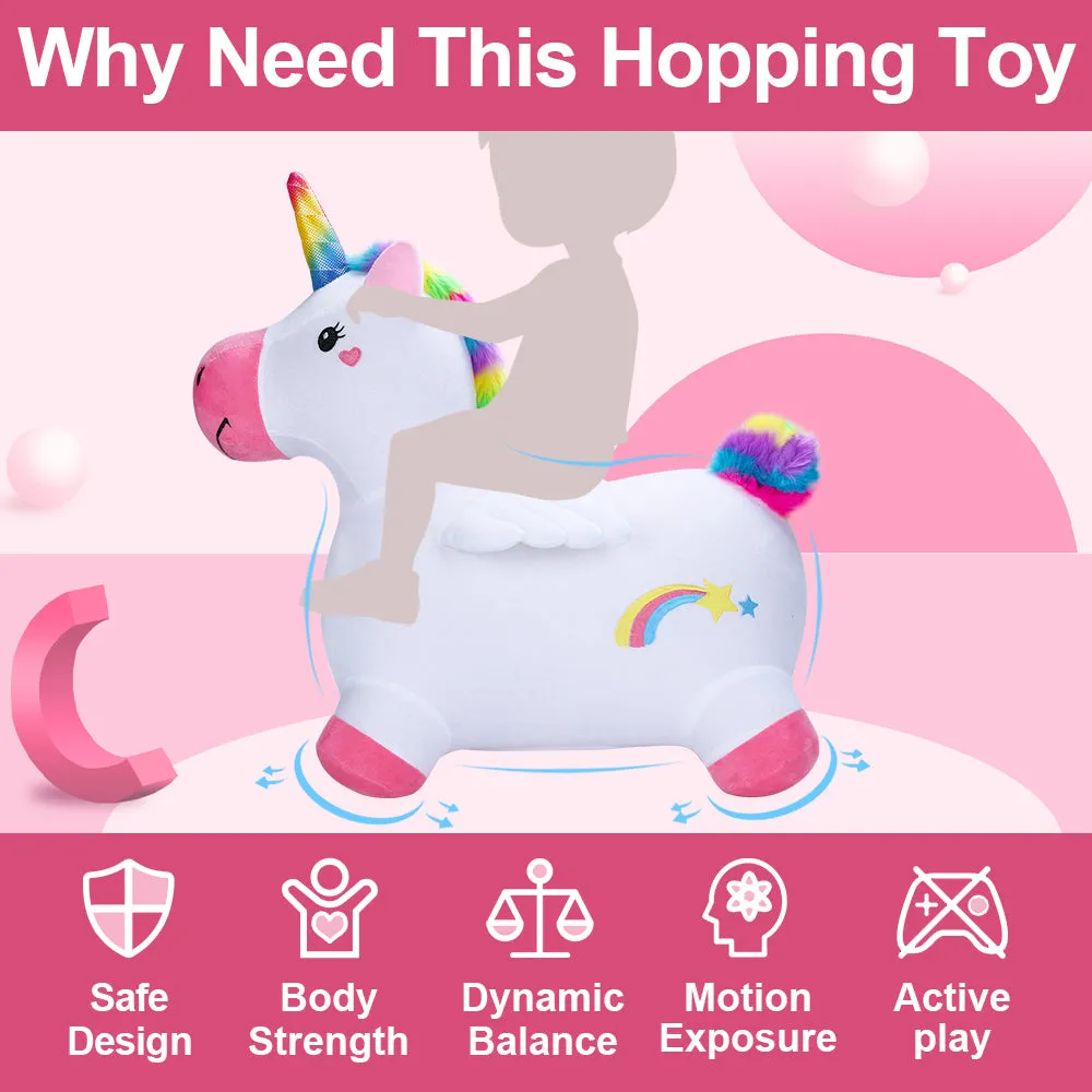 Peluche animale sauteuse Licorne Bouncy Pals Cheval Jouets