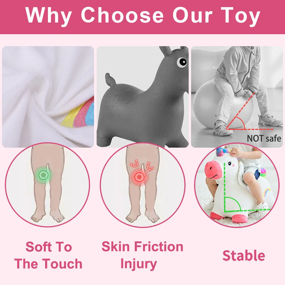 Peluche animale sauteuse Licorne Bouncy Pals Cheval Jouets