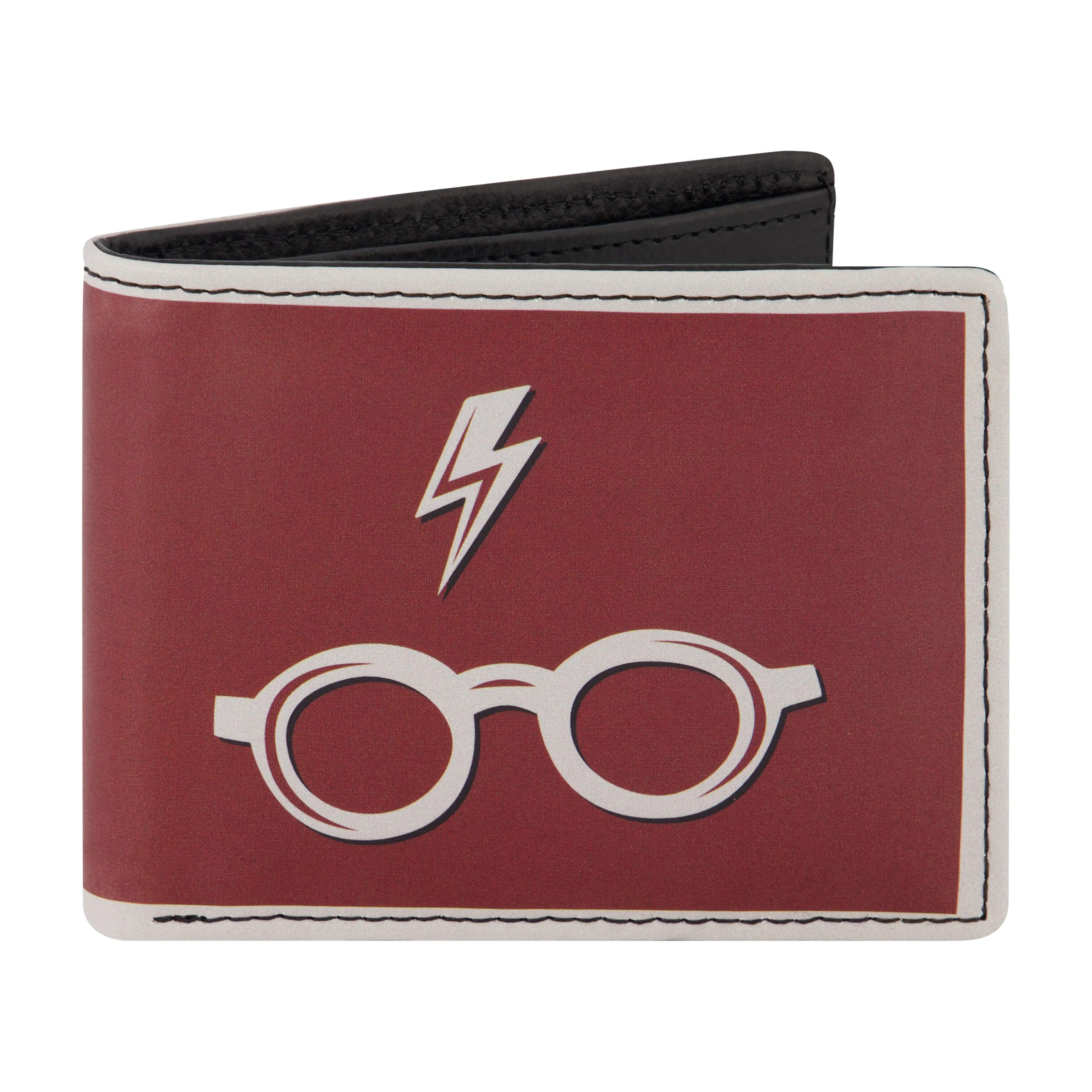 Portefeuille bifold WB HARRY POTTER Éclair et Lunettes en bordeaux, portefeuille mince avec boîte décorative pour hommes et femmes chaussures ecco