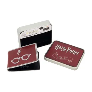 WB HARRY POTTER Lightining Bolt And Glasses in Burgundy Bifold Wallet, Slim Wallet with Decorative Tin for Men and Women ecco Shoes