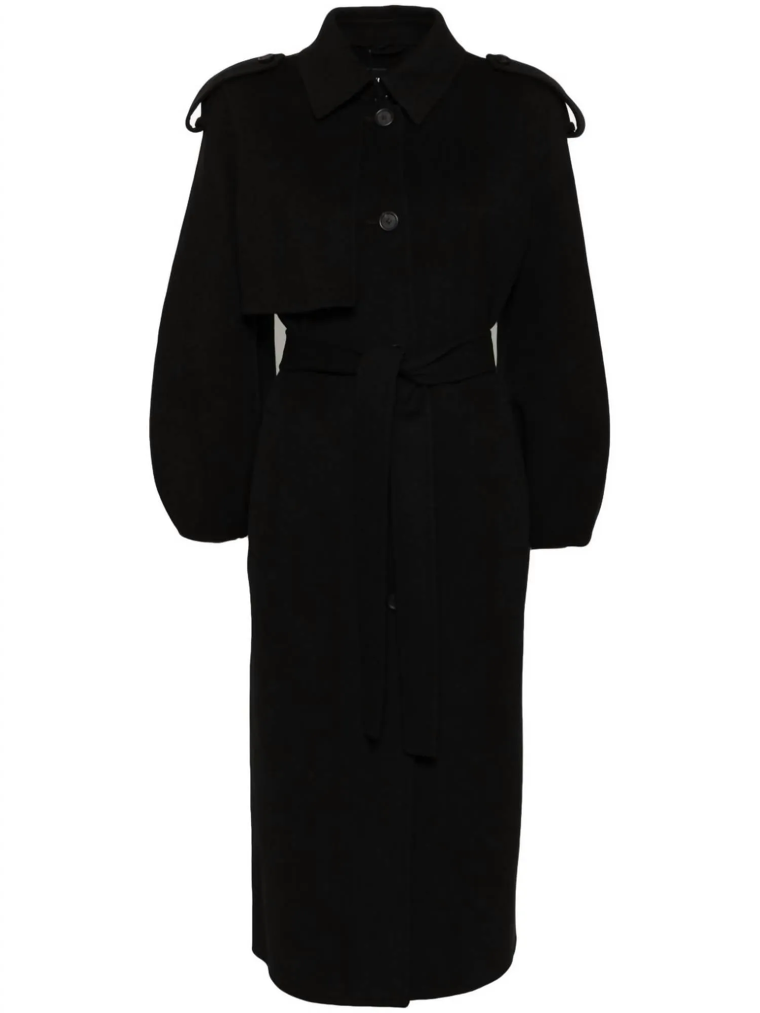 Manteau ceinturé en laine feutrée Ceyla pour femme en noir