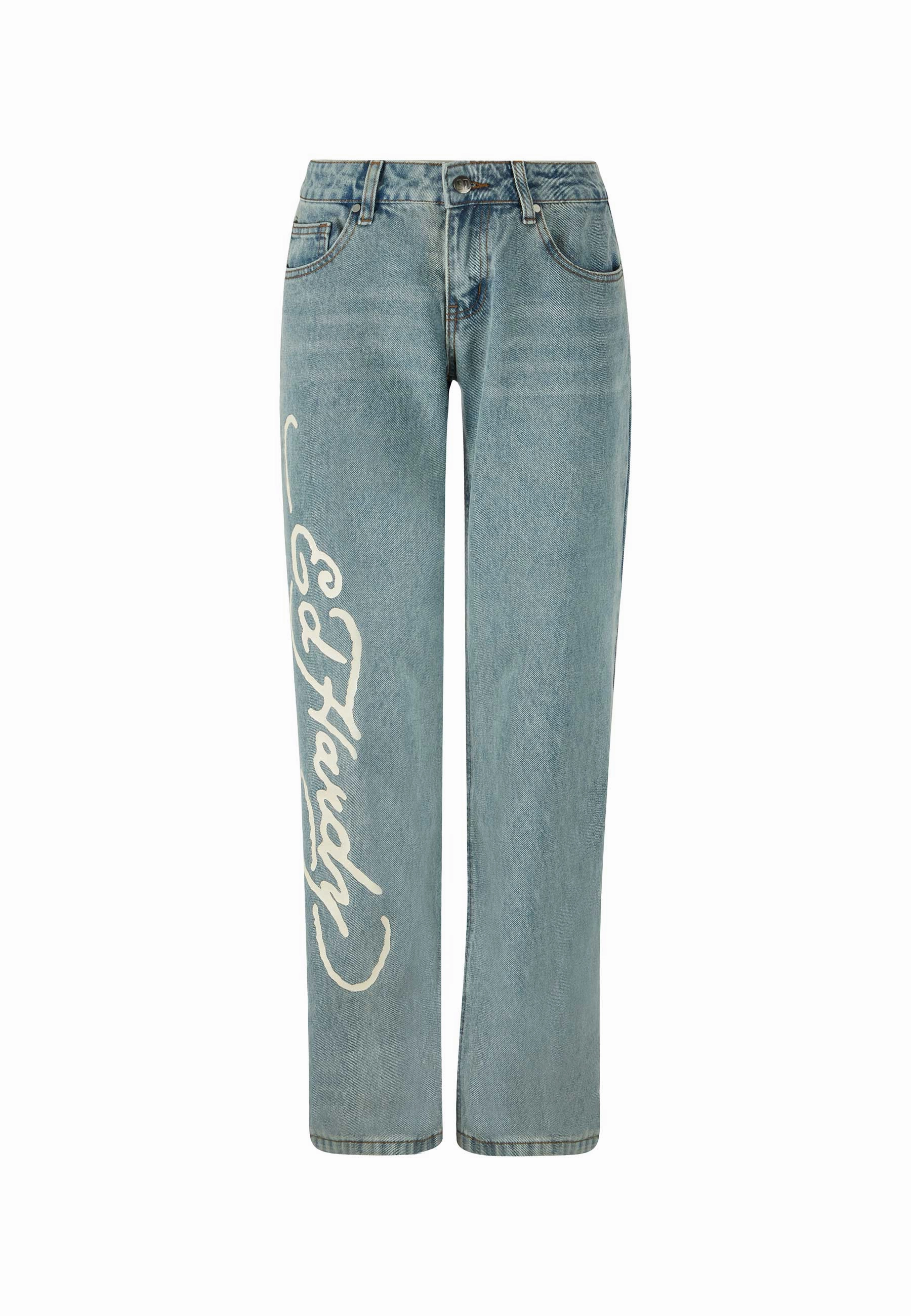 Pantalons Jeans Droit Femme Dragon Flame - Bleu