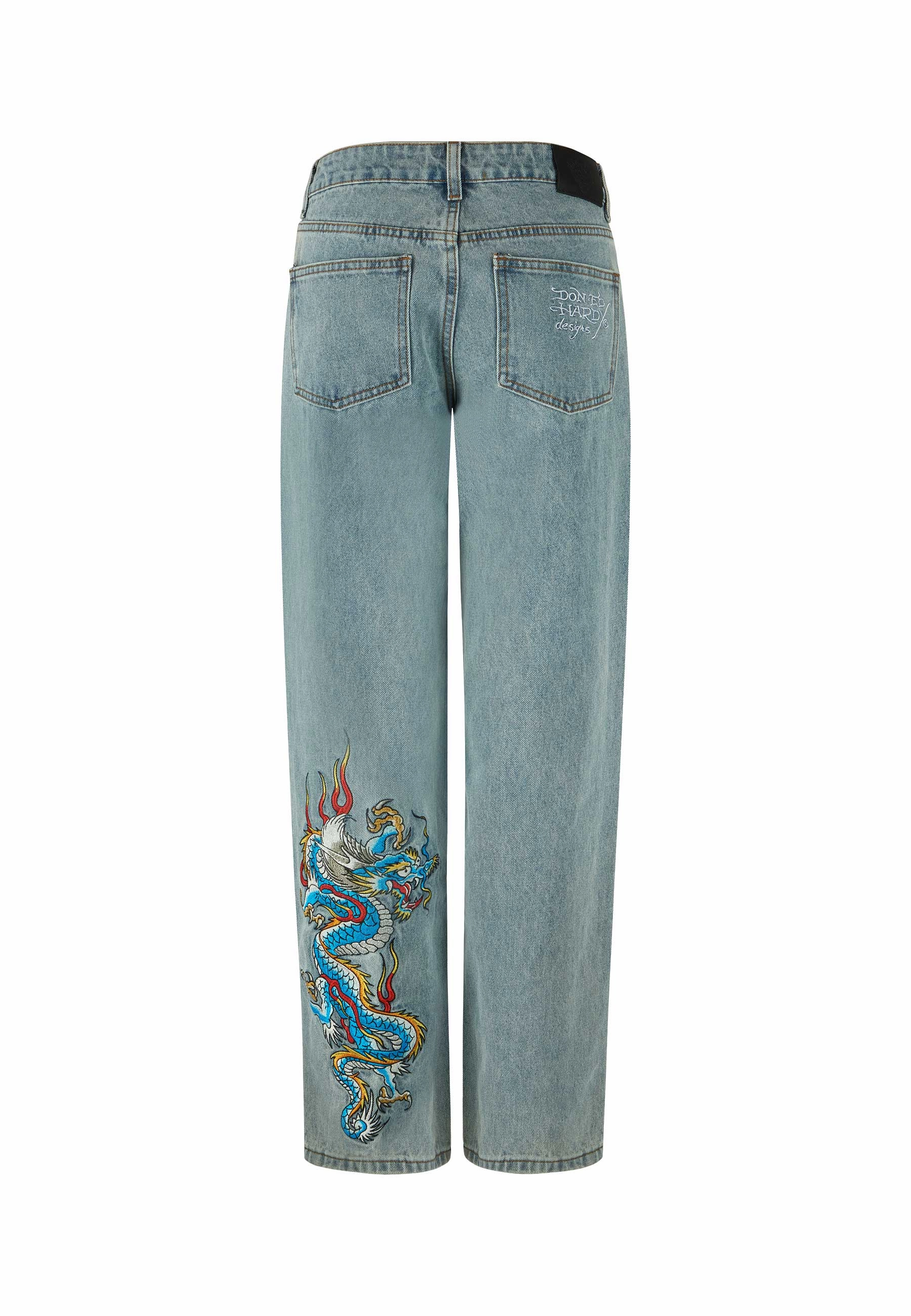 Pantalons Jeans Droit Femme Dragon Flame - Bleu