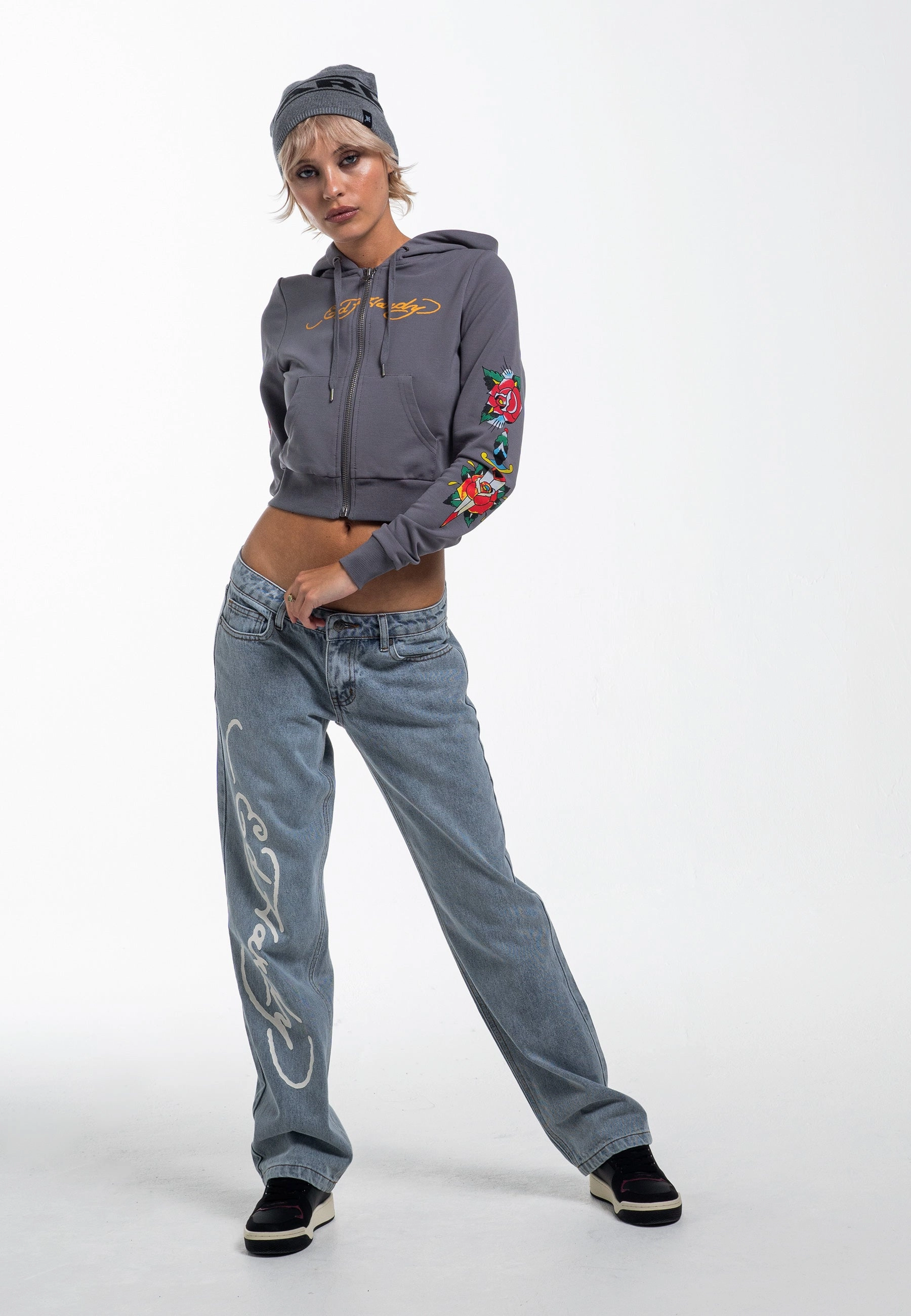 Pantalons Jeans Droit Femme Dragon Flame - Bleu