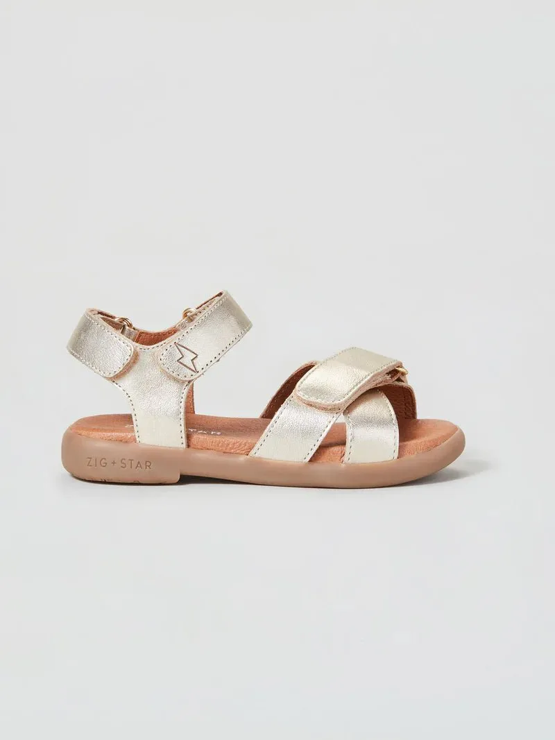 Zig   Star : Sandales à brides croisées pour filles Rae - Poussière d'or