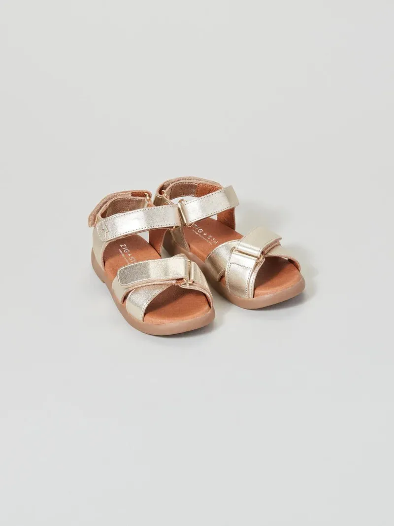 Zig   Star : Sandales à brides croisées pour filles Rae - Poussière d'or