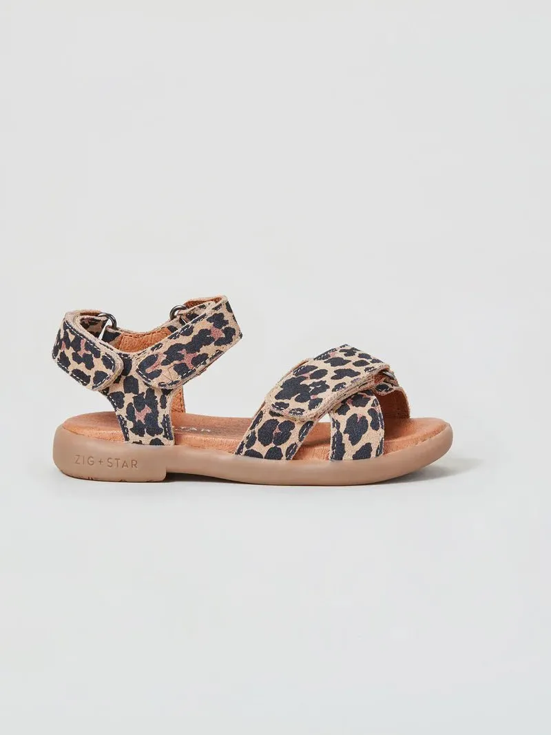 Zig   Star : Sandales à lanières croisées pour filles Rae - Animal naturel