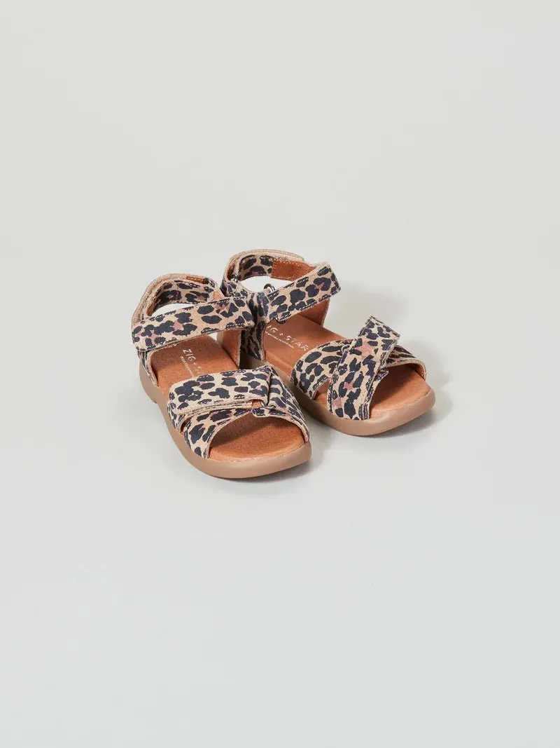 Zig   Star : Sandales à lanières croisées pour filles Rae - Animal naturel