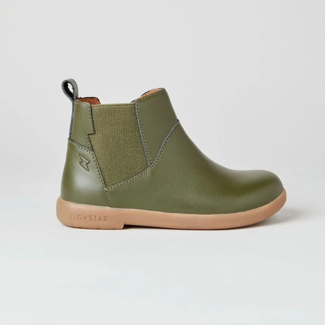 Zig   Star : Bottes en cuir Rockit Kaki