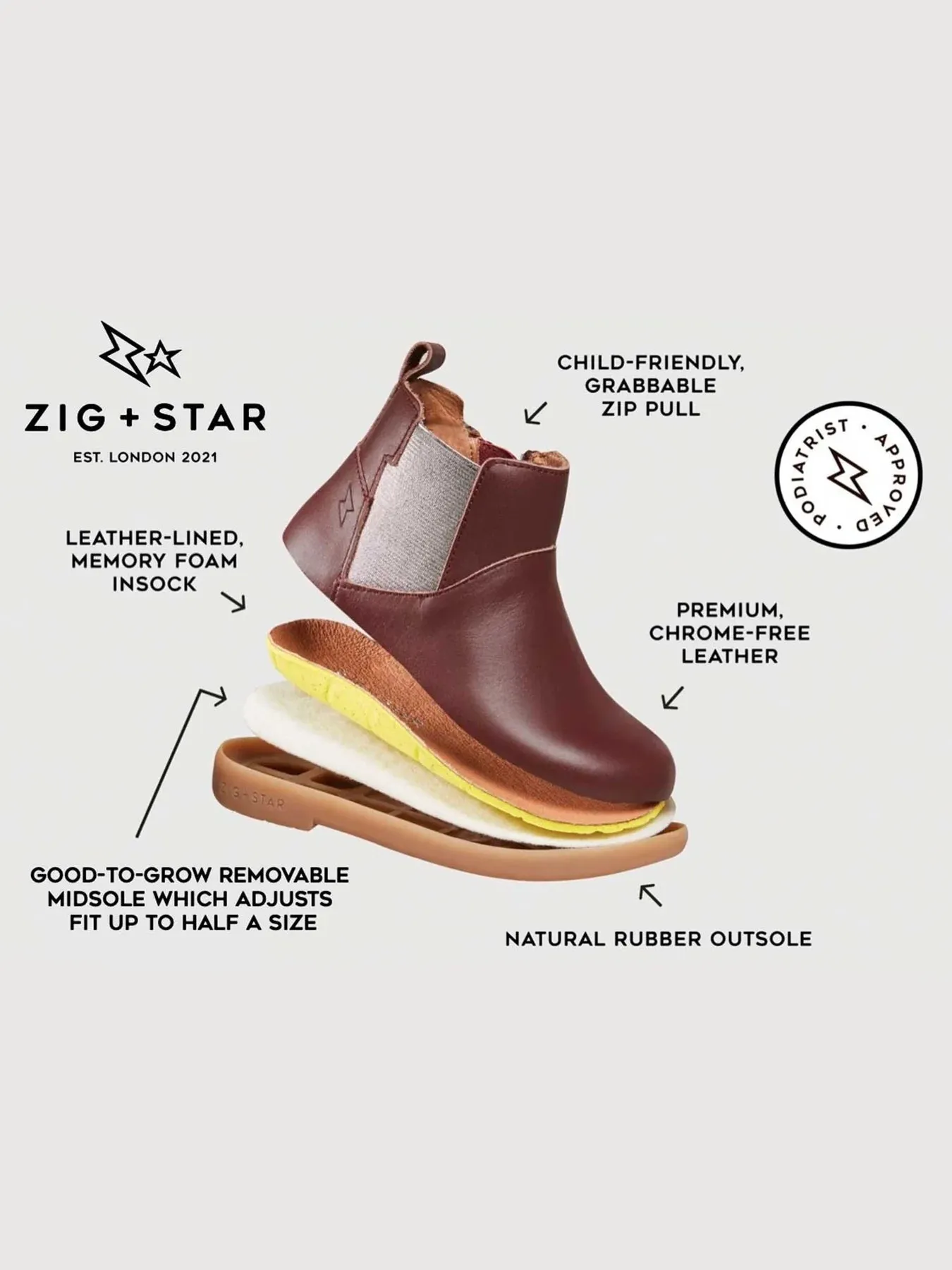 Zig   Star : Bottine Rockit Kids - Cuir marine