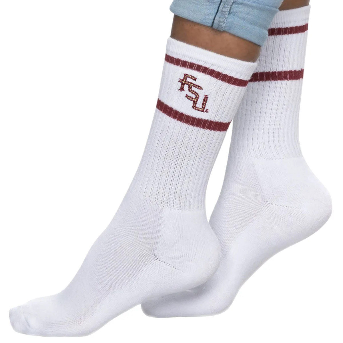 ZooZatz Chaussettes Femme à Rayures FSU Superposées - Blanc ZooZatz Vêtements Femme